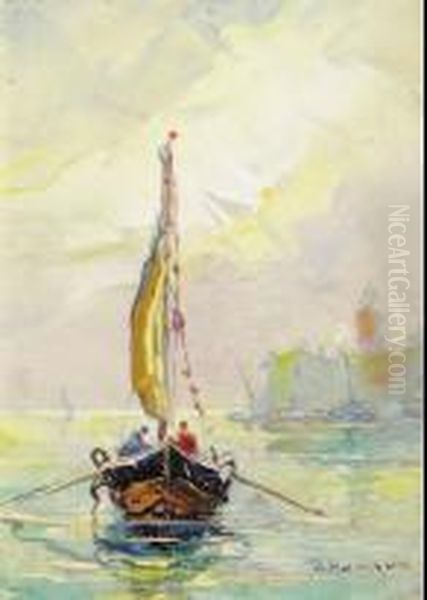 Martigues, Sortie Du Port Oil Painting by Joseph Hurard