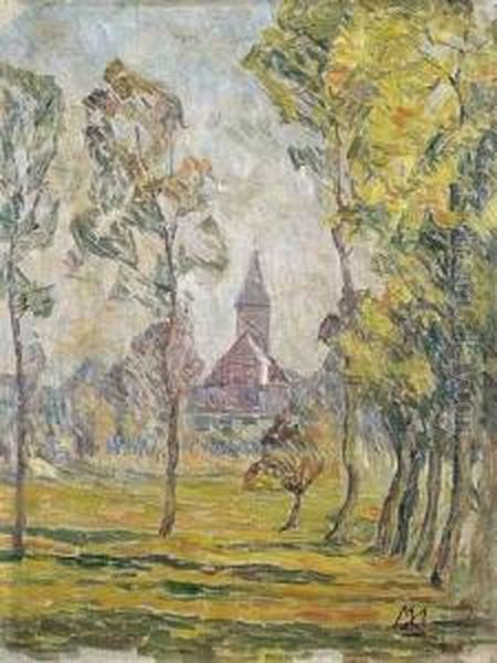 Landschap Te Wacken (1922) Oil Painting by Modest Huys