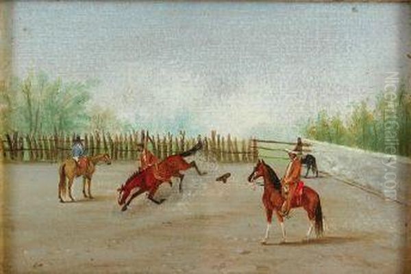 Doma De Potro. Oil Painting by Ernesto Icaza