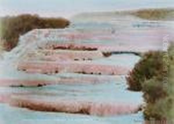 Pink Terraces Oil Painting by Arthur Illies