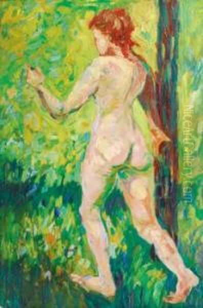 Laufender Akt Im Freien Oil Painting by Arthur Illies