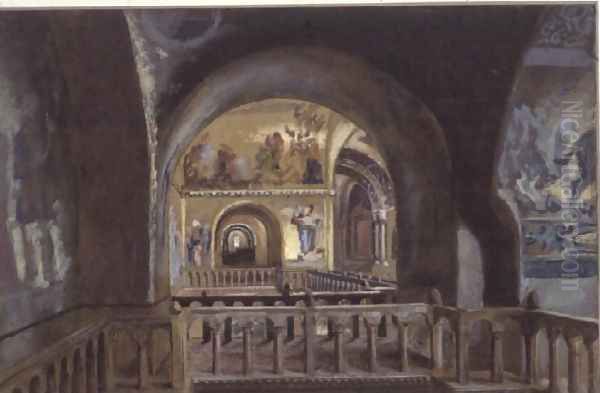 A View from a Gallery in St.Mark's Basilica, Venice Oil Painting by Sir Caspar Purdon Clarke