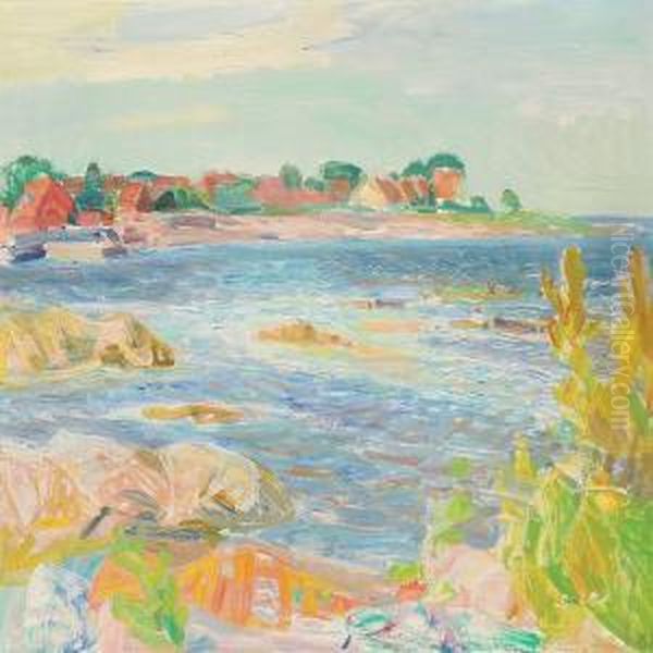 Indsejlingen Til Svaneke Oil Painting by Kraesten Iversen