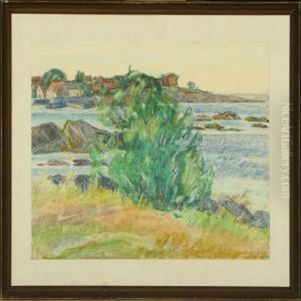 Scenery From Svaneke,bornholm Oil Painting by Kraesten Iversen