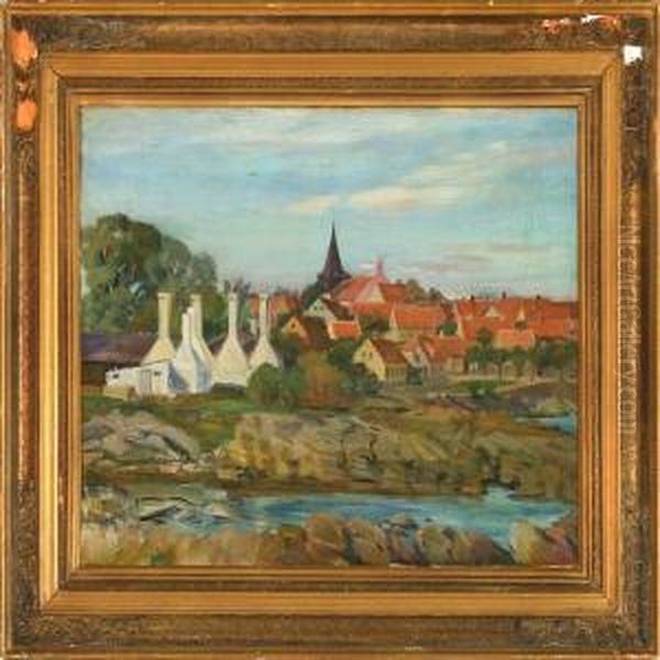 Scenery, Svaneke Oil Painting by Kraesten Iversen