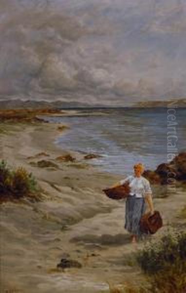 Donna Sulla Spiaggia Oil Painting by Frederick William Jackson