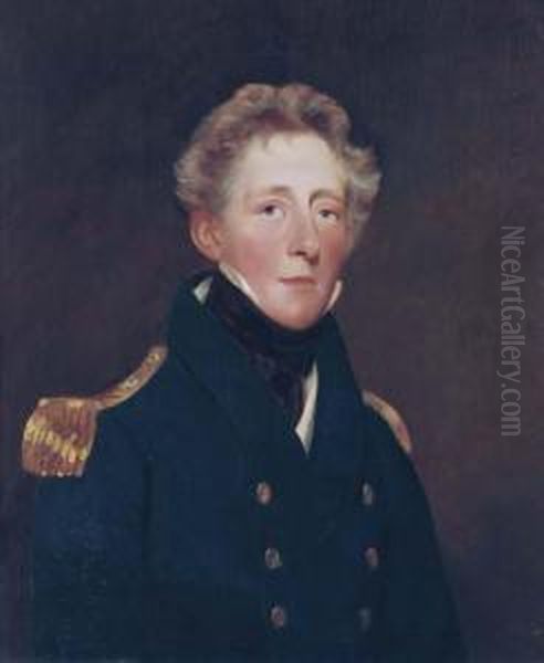 Portrait Of A Gentleman, Said To Be Captain Thomas Wrencarter Oil Painting by John Jackson
