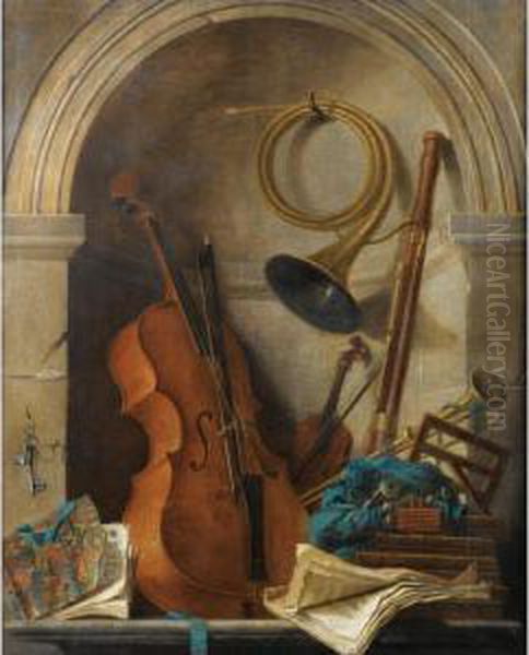 Paris 1725 - 1796 Oil Painting by Nicolas Henry Jeaurat De Bertry