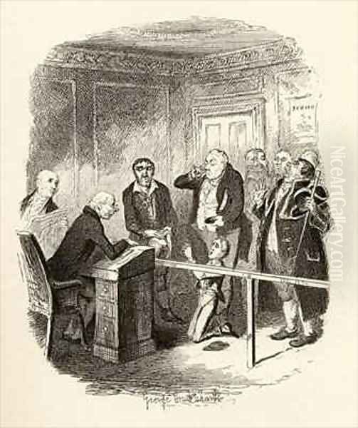 Oliver escapes being bound apprentice to the sweep Oil Painting by George Cruikshank I