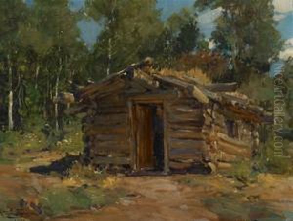 Homesteader Cabin, Colorado Oil Painting by Frank Tenney Johnson