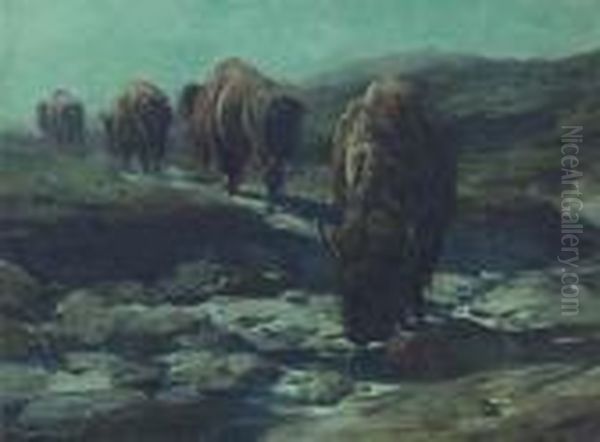 Into The Night Oil Painting by Frank Tenney Johnson