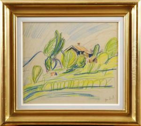 Huset Vid Havet Oil Painting by John Jon-And