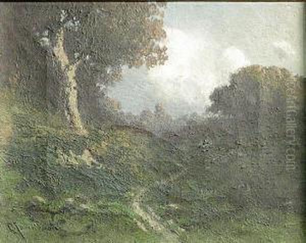 A Wooded Path Oil Painting by Carl Henrik Jonnevold