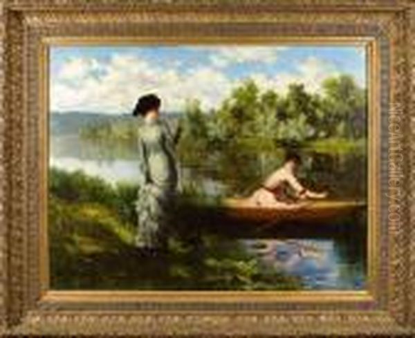 La Promenade Enbarque Oil Painting by Albert Joseph
