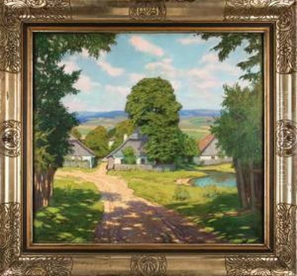 Letni Den Na Vsi Oil Painting by Alois Kalvoda