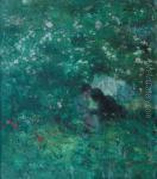 Milenci V Trave Oil Painting by Alois Kalvoda
