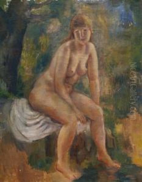The Bather Oil Painting by Bernard Karfiol