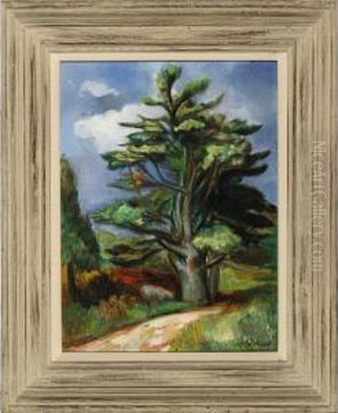 Pine Tree Oil Painting by Bernard Karfiol