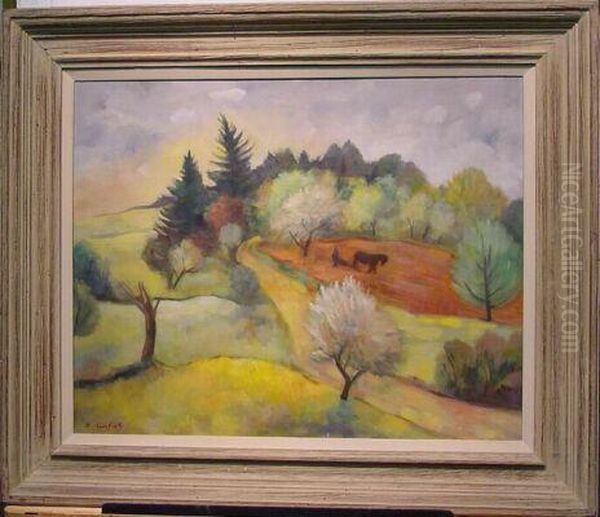 Spring Landscape Oil Painting by Bernard Karfiol