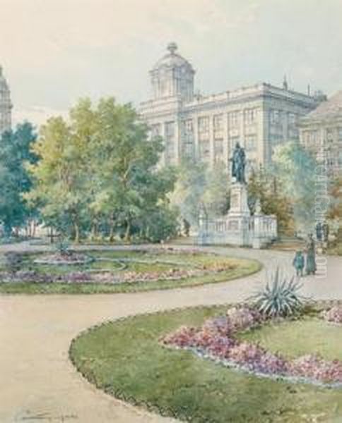 A Walk In The Park Oil Painting by Paul Kaspar
