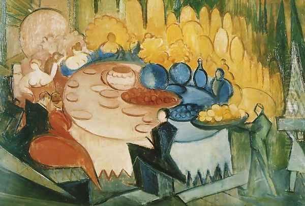 Feast Oil Painting by Leon Chwistek