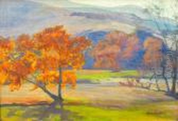 An Autumn Landscape Oil Painting by Aaron Edward Kilpatrick
