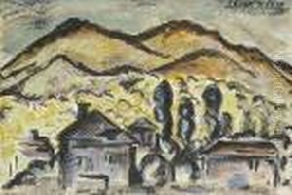 Dorf Vor Den Bergen. Oil Painting by Cesar Klein