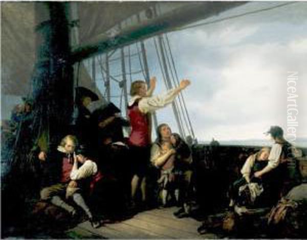 Abschied Von Der Heimat Oil Painting by Wilhelm Koller