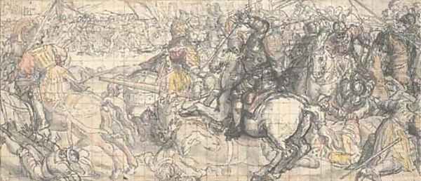 The battle of Otto von Wittelsbach and Henry the Lion Oil Painting by Peter Candid