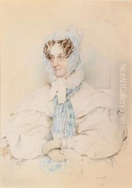 Bildnis Der Karoline Pichler Oil Painting by Josef Nikolaus Kriehuber
