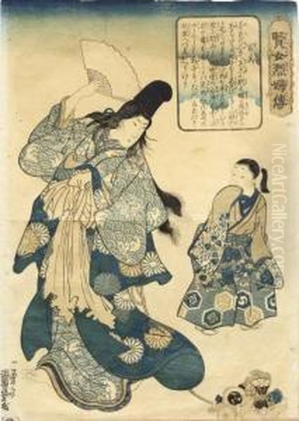 Each From The Series Kenjo Reppuden Oil Painting by Kuniyoshi