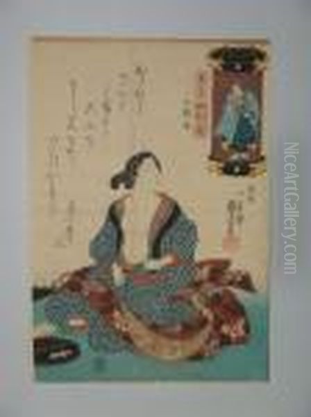 Une Jeune Femmeassise Oil Painting by Kuniyoshi
