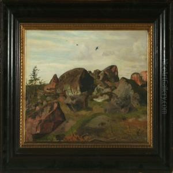 Big Rocks At Rosjo Near Stockholm Oil Painting by Vilhelm Peter C. Kyhn