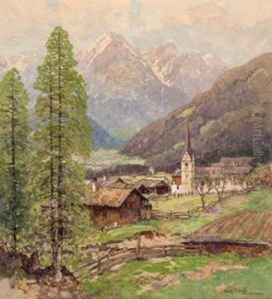 Oberlienz Oil Painting by Fritz Lach