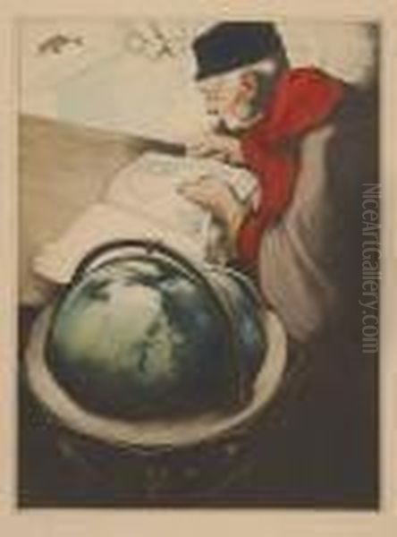 Le Geographe Oil Painting by Maurice Langaskens