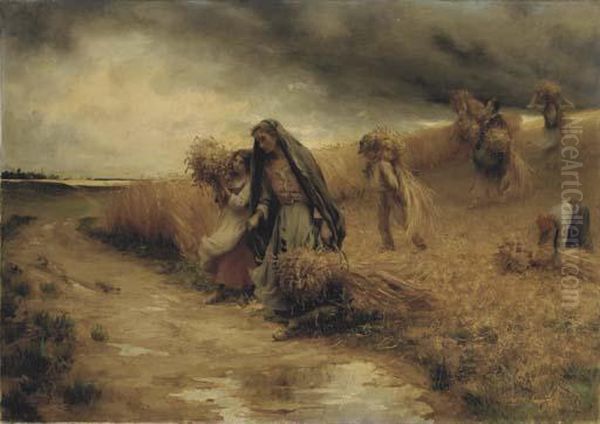 La Moisson Oil Painting by Georges Laugee