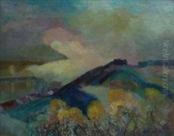 Village In Provence Oil Painting by Alfred Marie Le Petit
