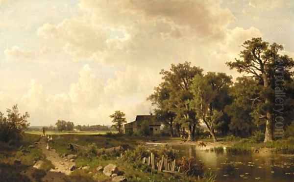Summer farmstead Oil Painting by Adolf Chwala