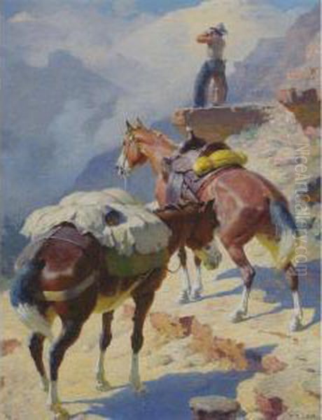 Sheep Country Oil Painting by William Robinson Leigh