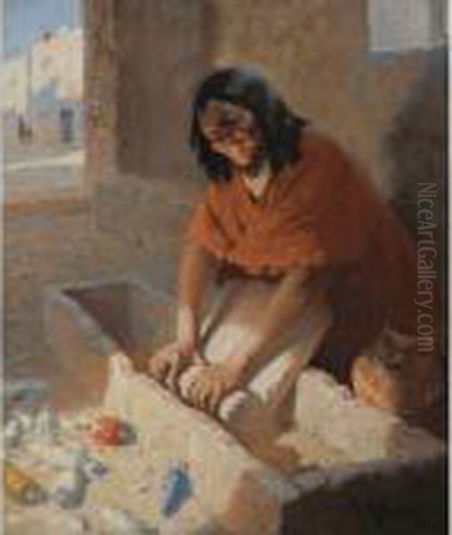 Indian Girl Oil Painting by William Robinson Leigh