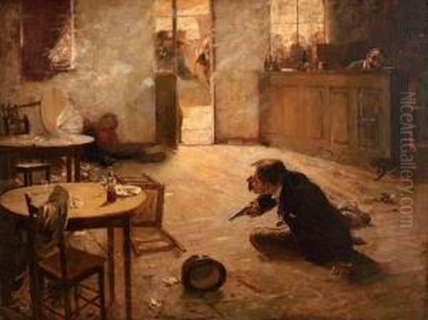 The Gambler Oil Painting by William Robinson Leigh