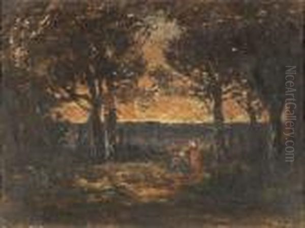 Coucher De Soleil Anime Oil Painting by Charles Leroux