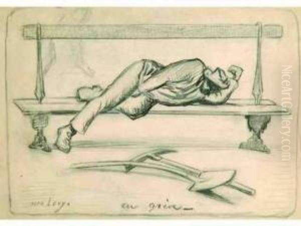 En Greve Oil Painting by Alphonse Levy