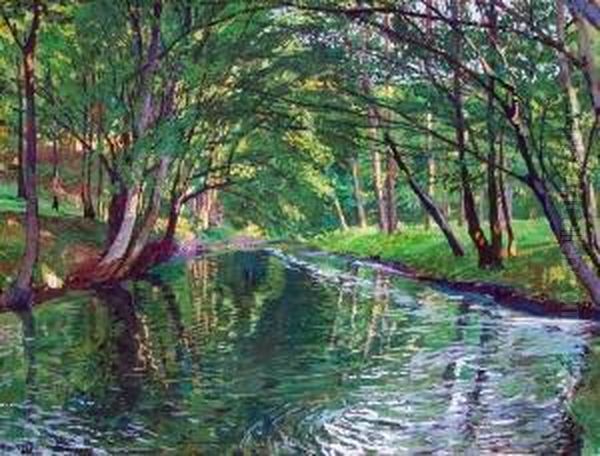 Motiv Aus Dem Spreewald Oil Painting by Hans Lietzmann