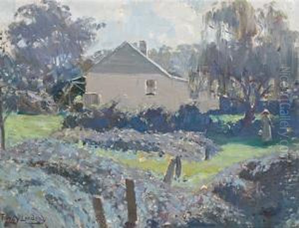 Winter Sunlight Oil Painting by Percival Ch., Percy Lindsay