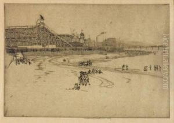The Figure Of Eight; The Pier Oil Painting by Ernest S. Lumsden