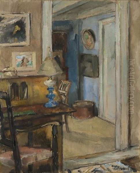 Interior Oil Painting by Henrik Lund