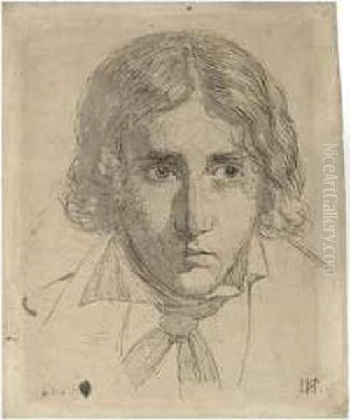Portrait Of Thorald Laessoe (1816-1878) ( Oil Painting by Johan Thomas Lundbye