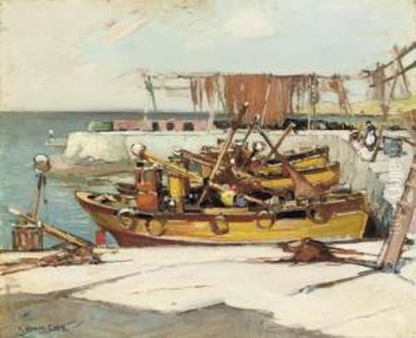 Sunlit Harbour Oil Painting by Thomas Bonar Lyon