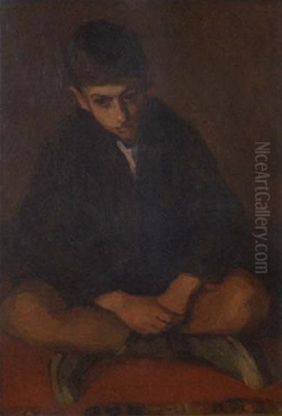 Boy Oil Painting by Nicholaos Lytras